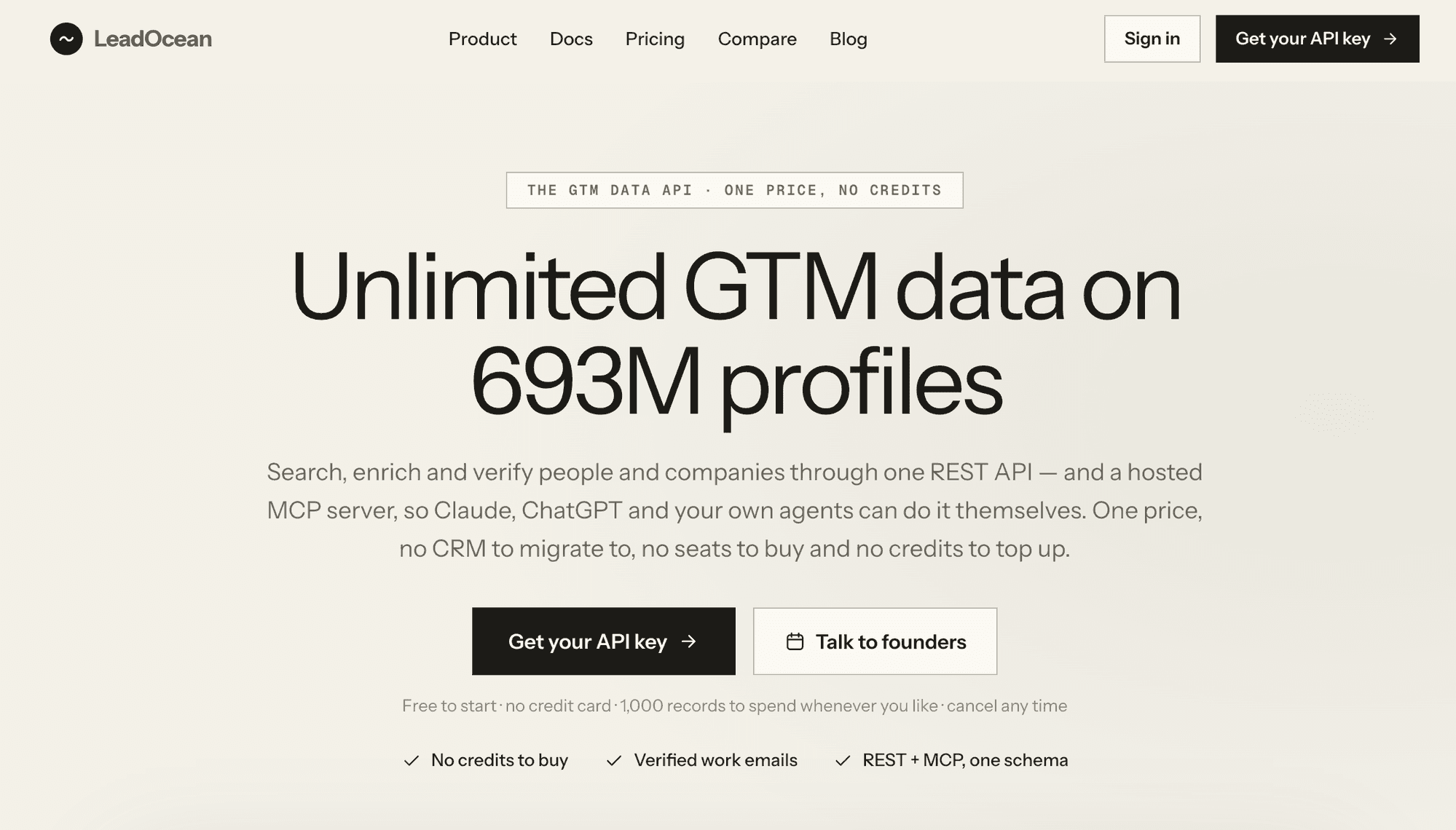 LeadOcean: Unlimited B2B Data API for Sales and Marketing