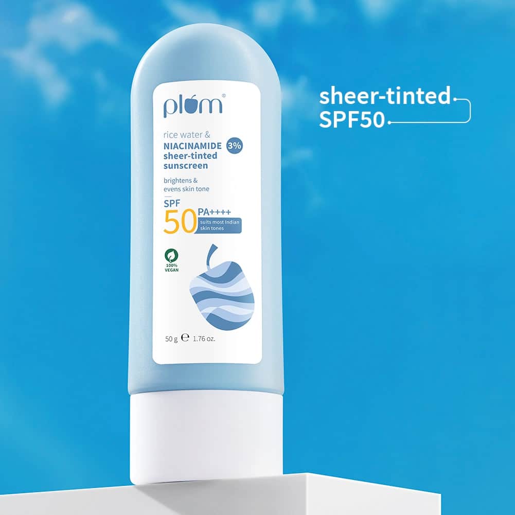 Plum Goodness 3% Niacinamide & Rice Water SPF 50 Sheer-Tinted Sunscreen
