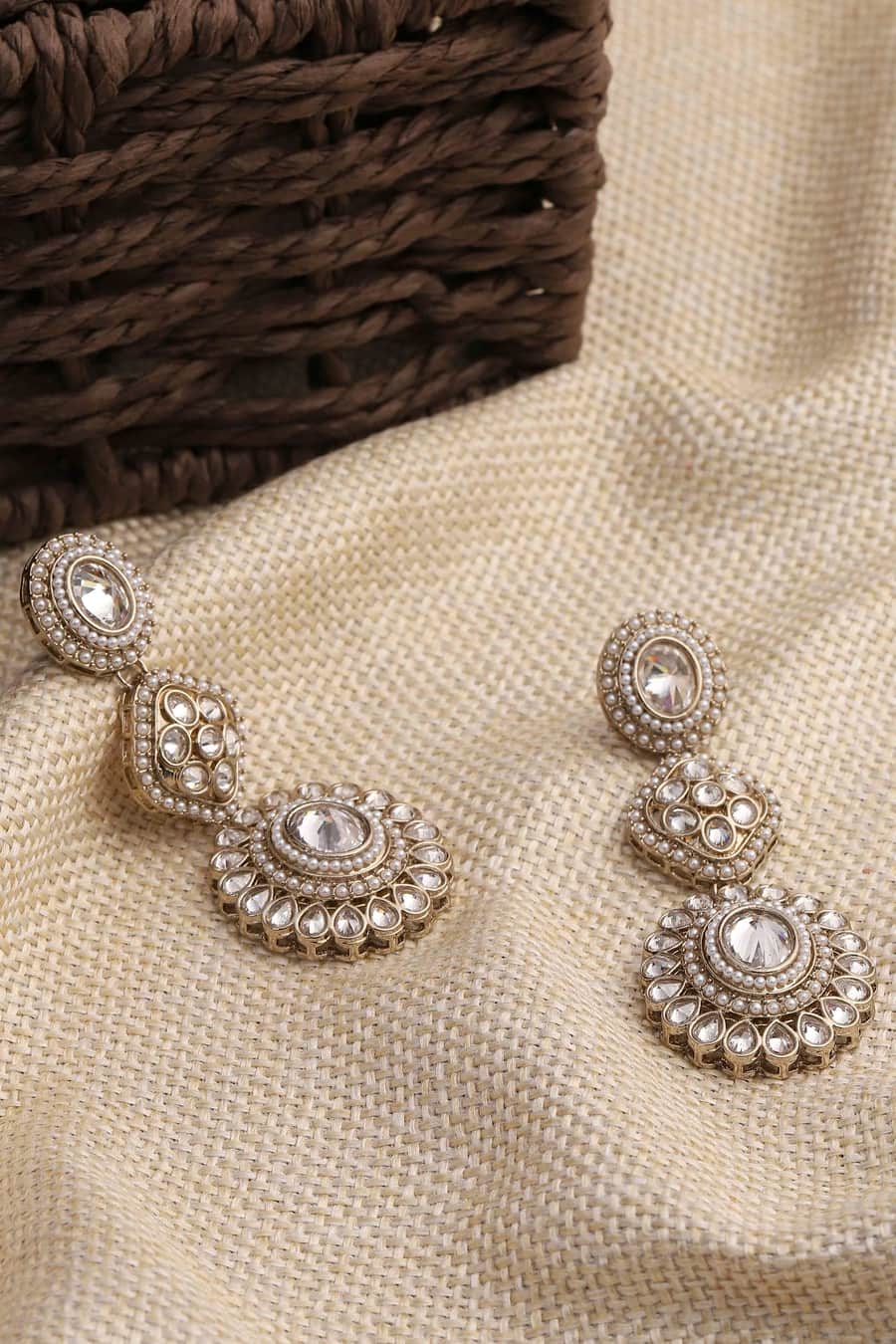 BIBA White Pearl Earrings