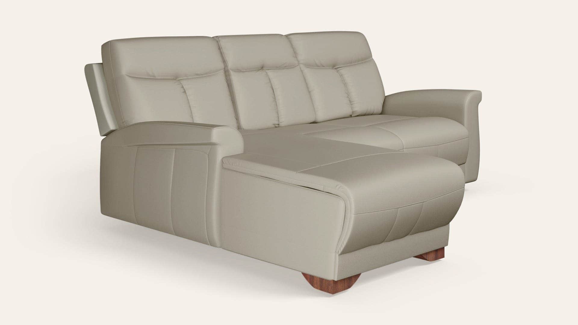 Parana L-Shape Leather Manual Recliner Sofa by Interio by Godrej