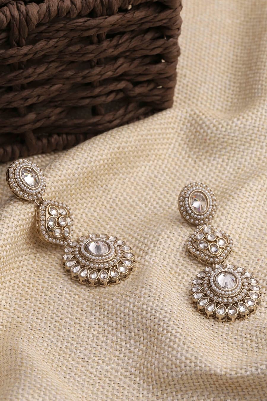 BIBA White Pearl Earrings
