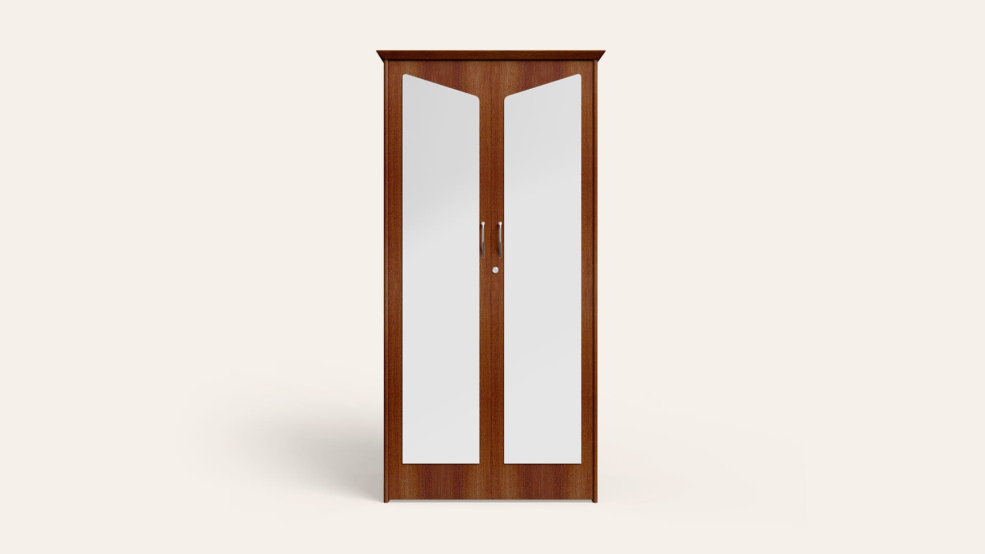Adriana 2-Door Wooden Wardrobe/Almirah with Mirror (Walnut)
