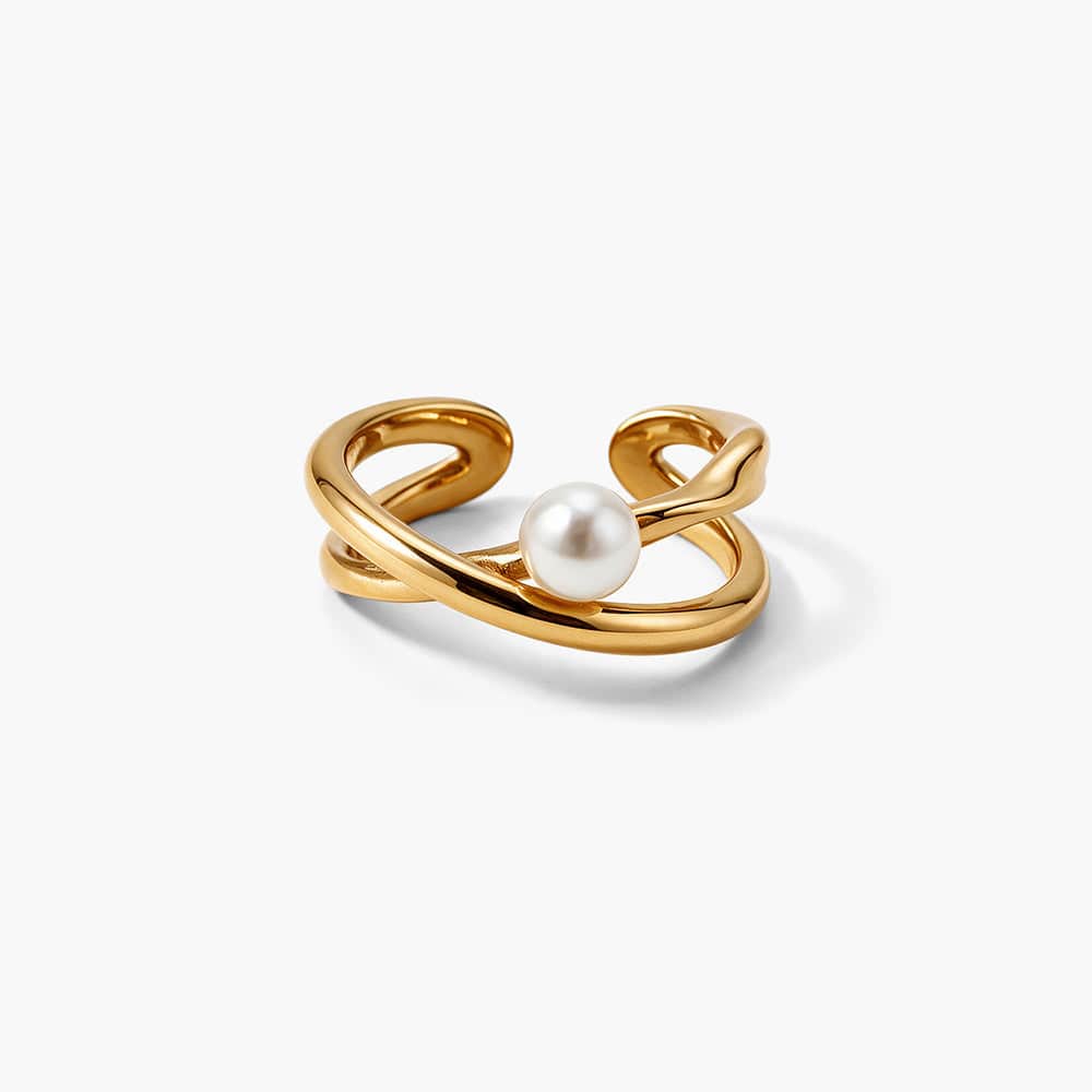 Pearl Orbit Cuff Ring