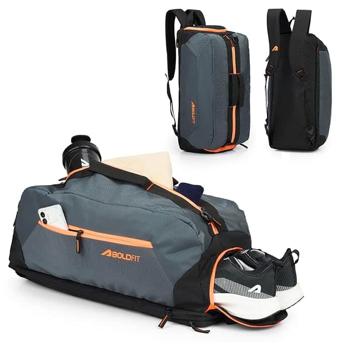 TrainFlex Duffle Bag - 33 Ltr Black Grey