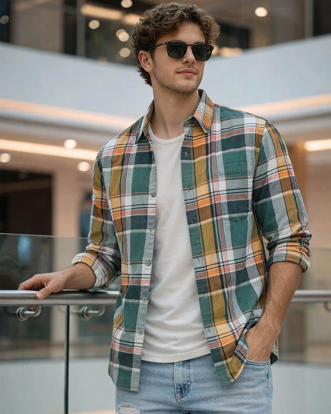 Men's Multicolor Checked Cotton Casual Shirt - Regular Fit