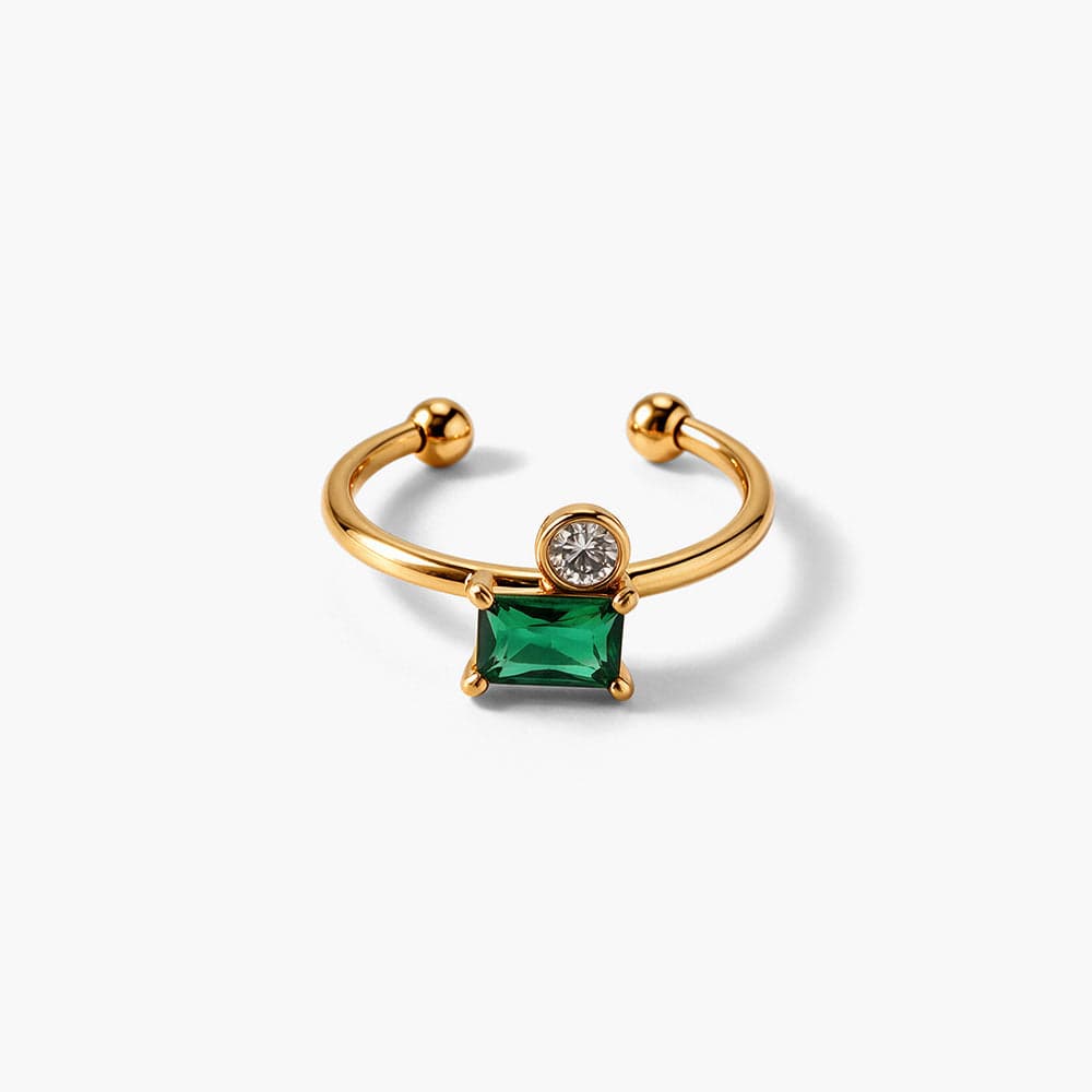Emerald Crystal Cuff Ring