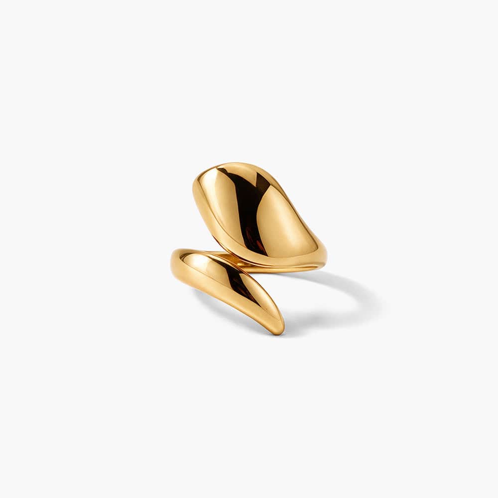 Molten Leaf Wrap Ring