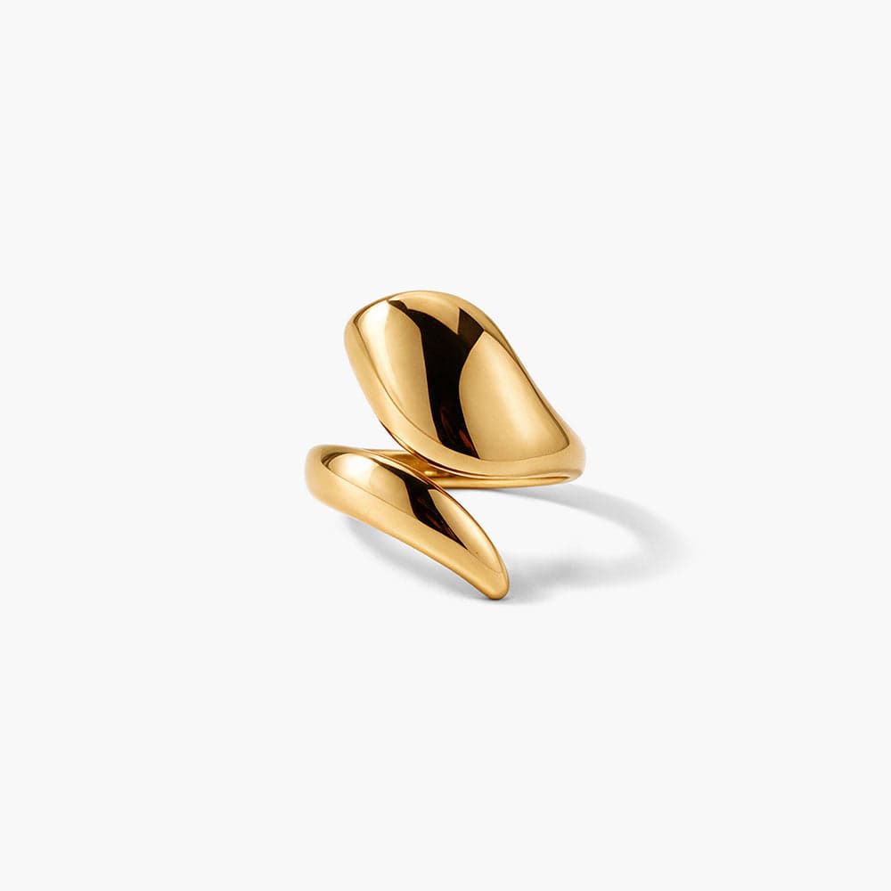 Molten Leaf Wrap Ring