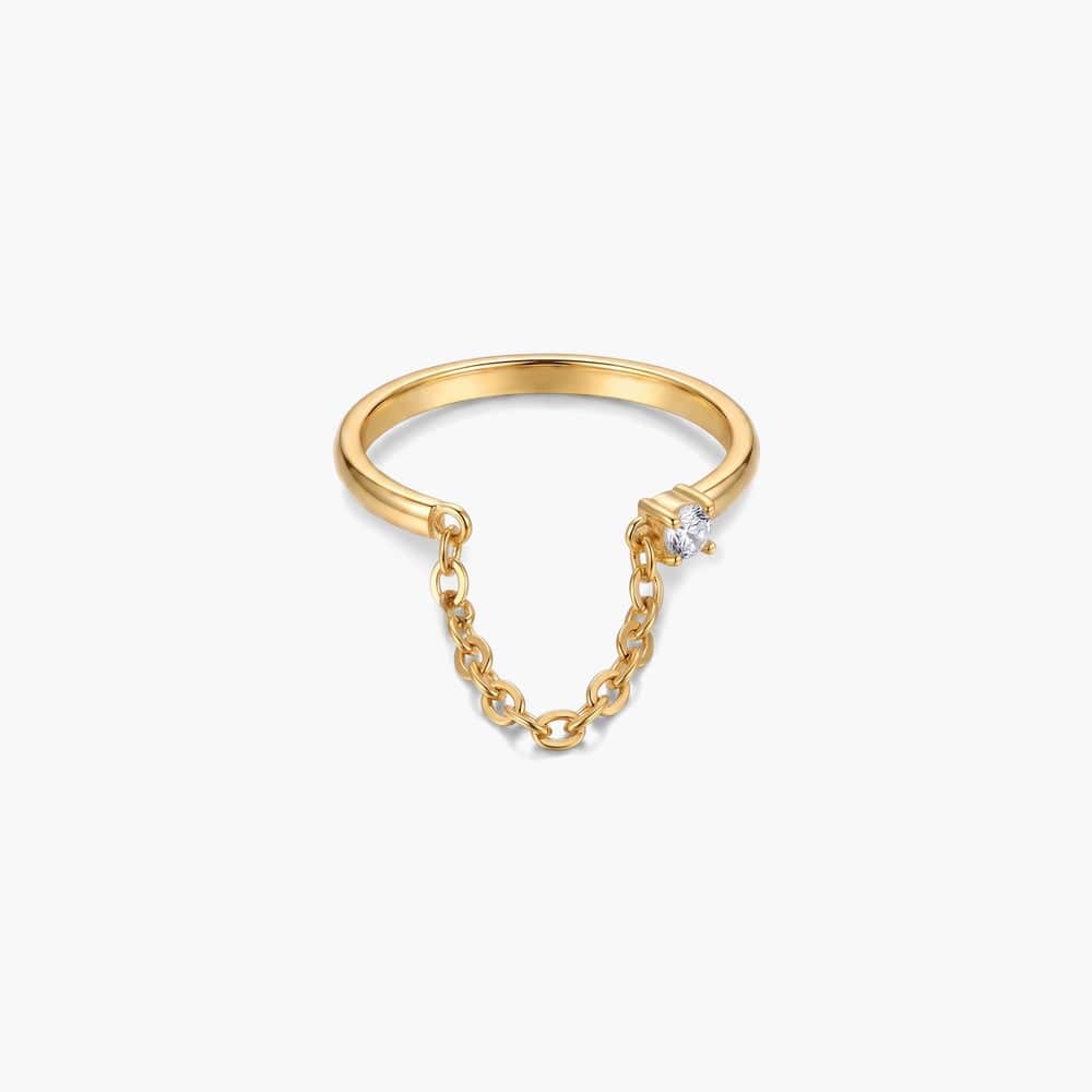 Delicate Crystal Chain Ring