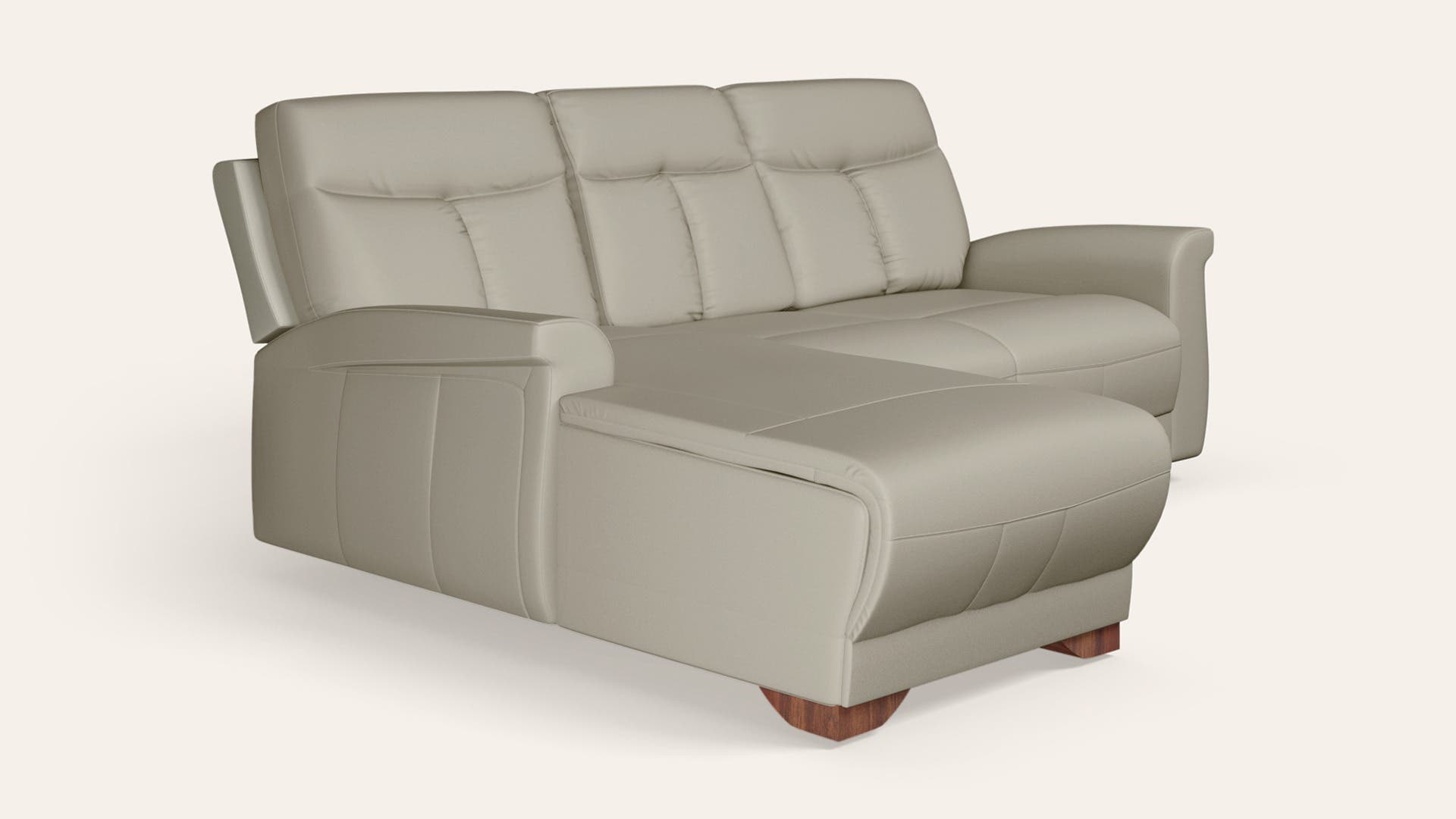 Parana L-Shape Leather Manual Recliner Sofa by Interio by Godrej